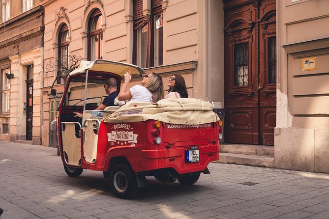 Budapest Private Tuk Tuk Tour with Wine Tasting and Cheese Platter - Kálvin tér, Liberty Bridge, and the Gellért hill views you get fast