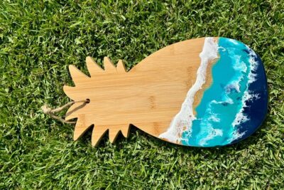 Epoxy Resin Cheese Board Art Class - What you’ll make: your ocean cheese board plus a mini practice board