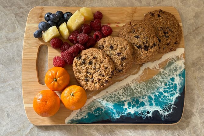 Epoxy Resin Cheese Board Art Class - The resin workflow: measuring, mixing, coloring, and pouring