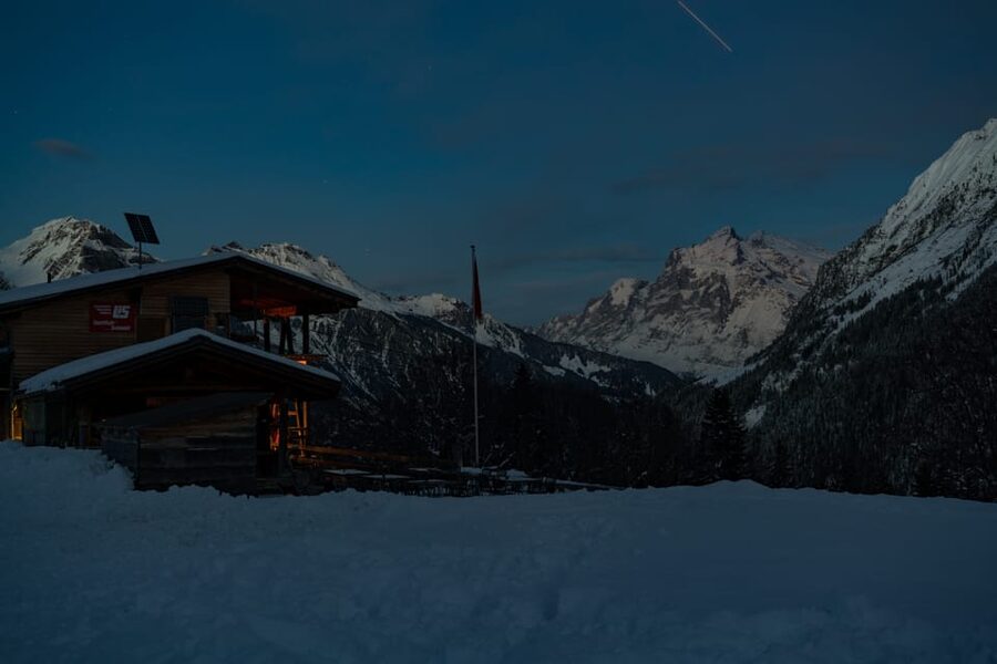 From Interlaken: Night Sledding with Cheese Fondue Dinner - The Moonlit Sled Run: What the Unlit Track Feels Like