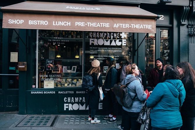 London Cheese Crawl & Walking Tour - Soho at Lina Stores Delicatessen: pairing wine with drunk cheeses